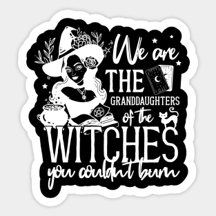 Halloween Feminist Granddaughters of Witches White Sticker